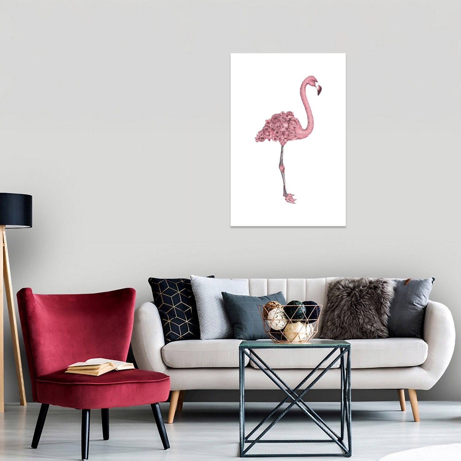 Pembe Flamingo Kuşu Tablo