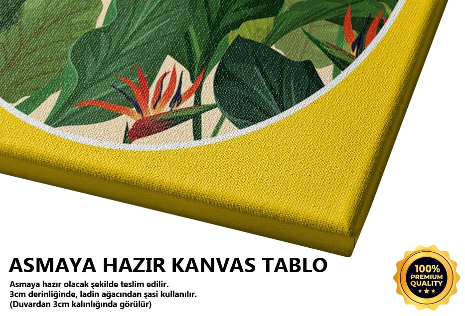 Üçlü Seri Orta Yapraklı Çiçek Tablo
