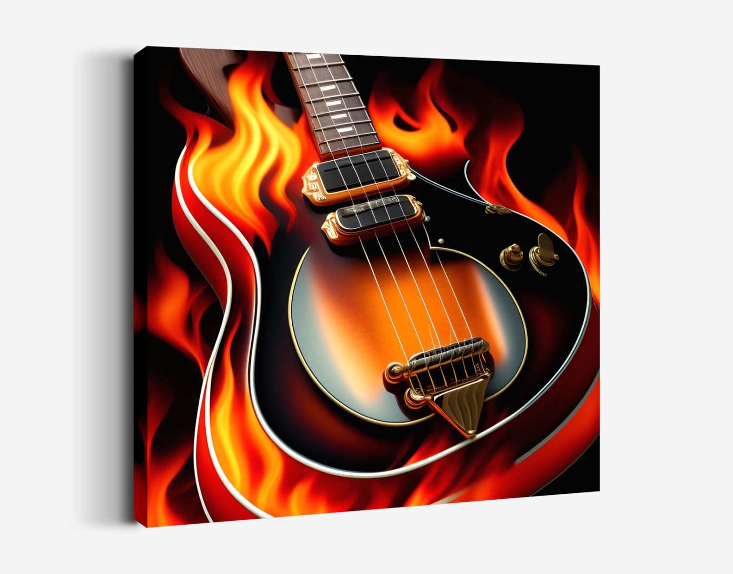 Alevli Gitar İllüstrasyonu