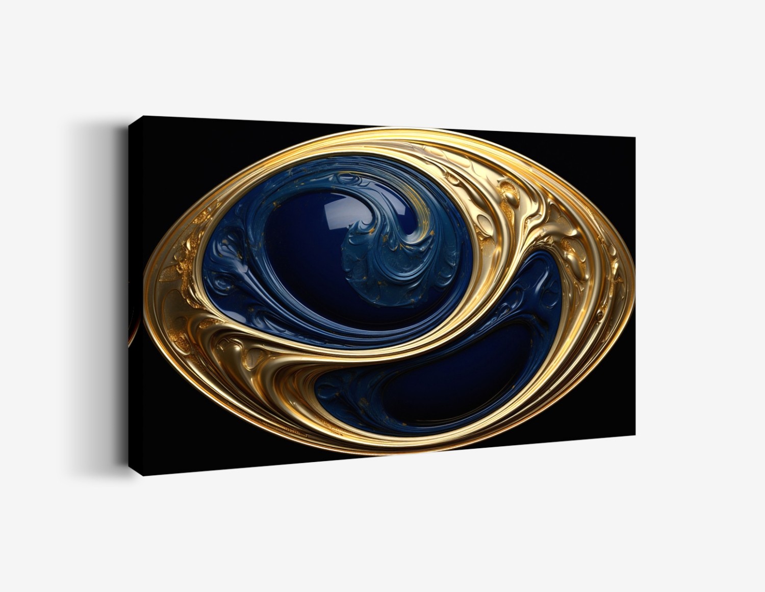 Altın Mavi Spiral Desen