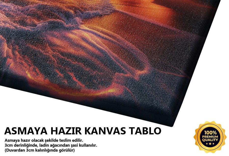 Kırmızı Gün Batımı ve Dalgalar