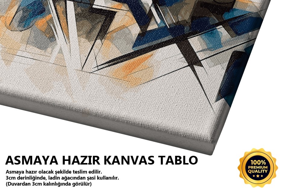 Mavi Turuncu Geometrik Çizim