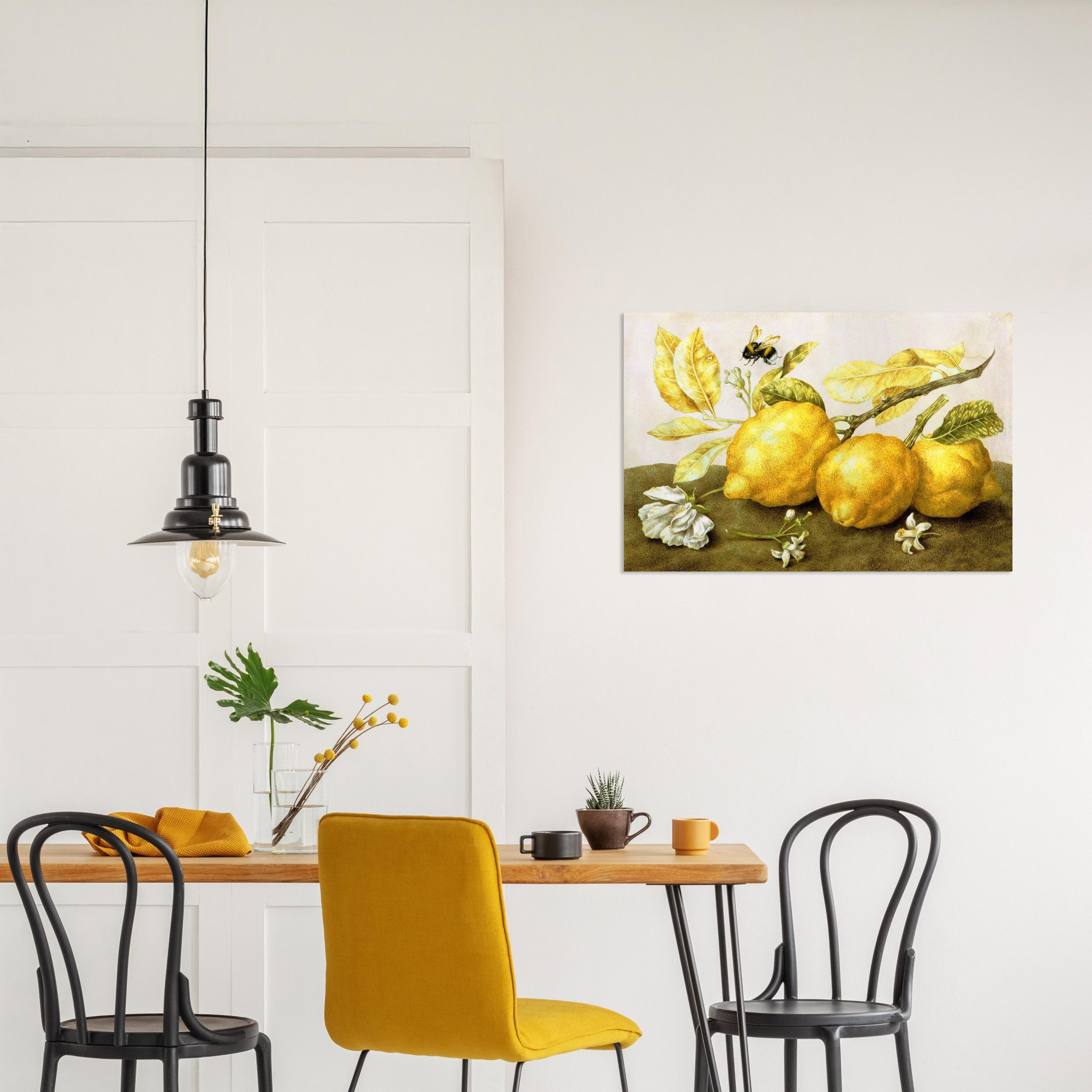 Limon Ve Beyaz Çiçek Tablo