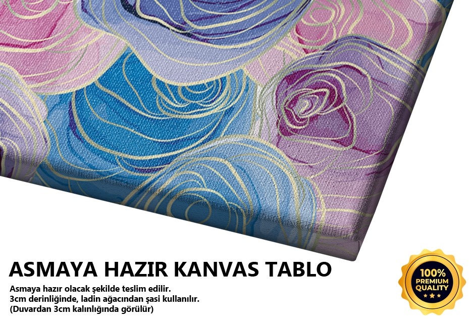 Pembe Mor Gül Deseni