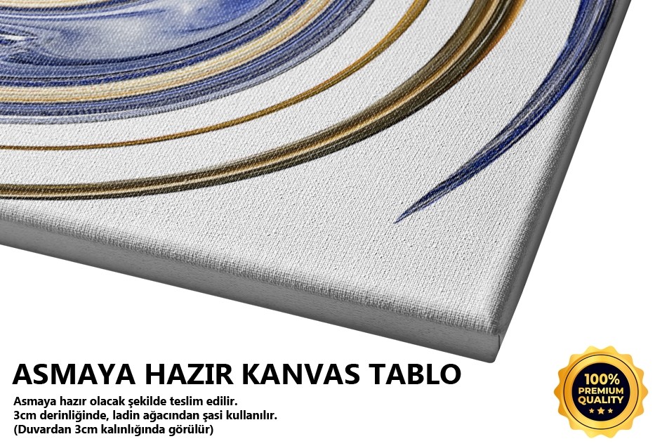 Lacivert Altın Spiral Desen