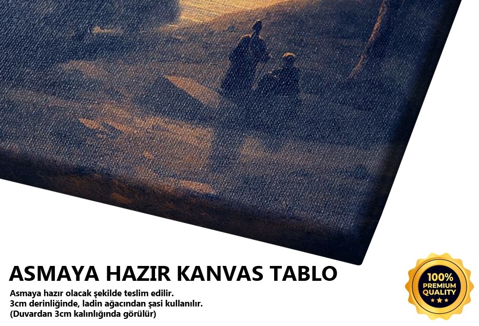 İstanbul Eyüp'ten Ay Işıklı Görünüm, 1874 Tablo