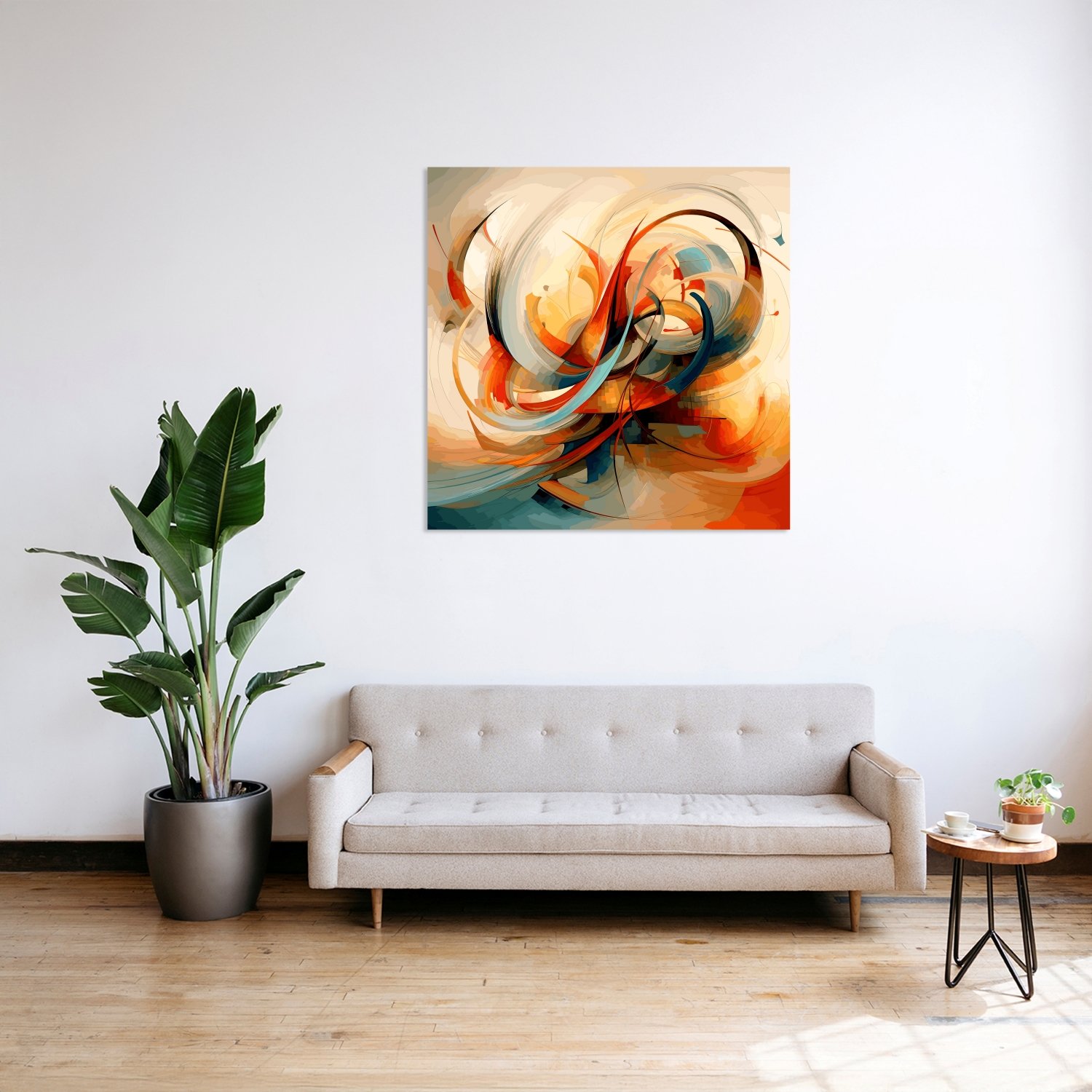 Turuncu Siyah Spiral Fırça Darbesi