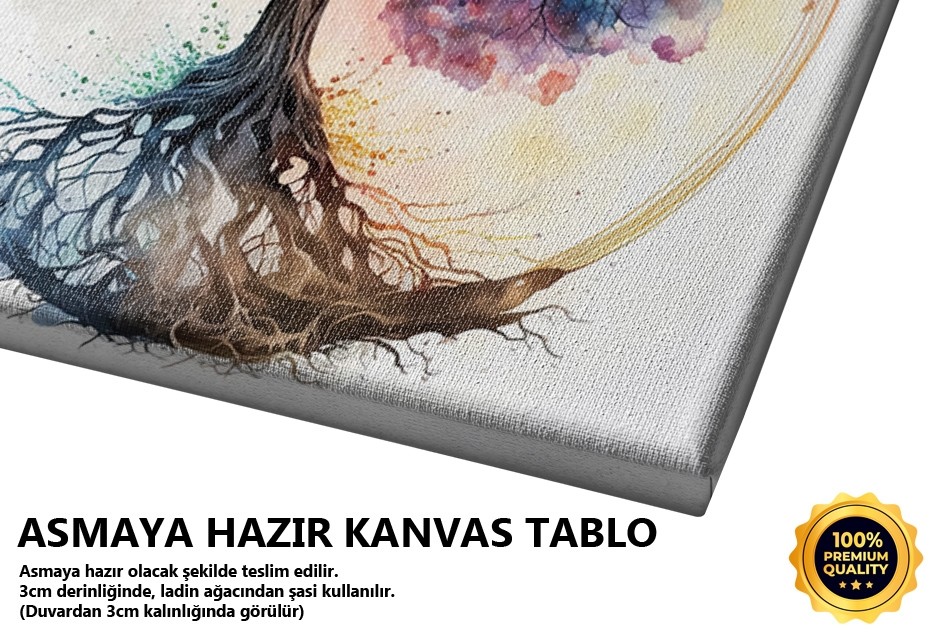 Renkli Su Desenli Ağaç