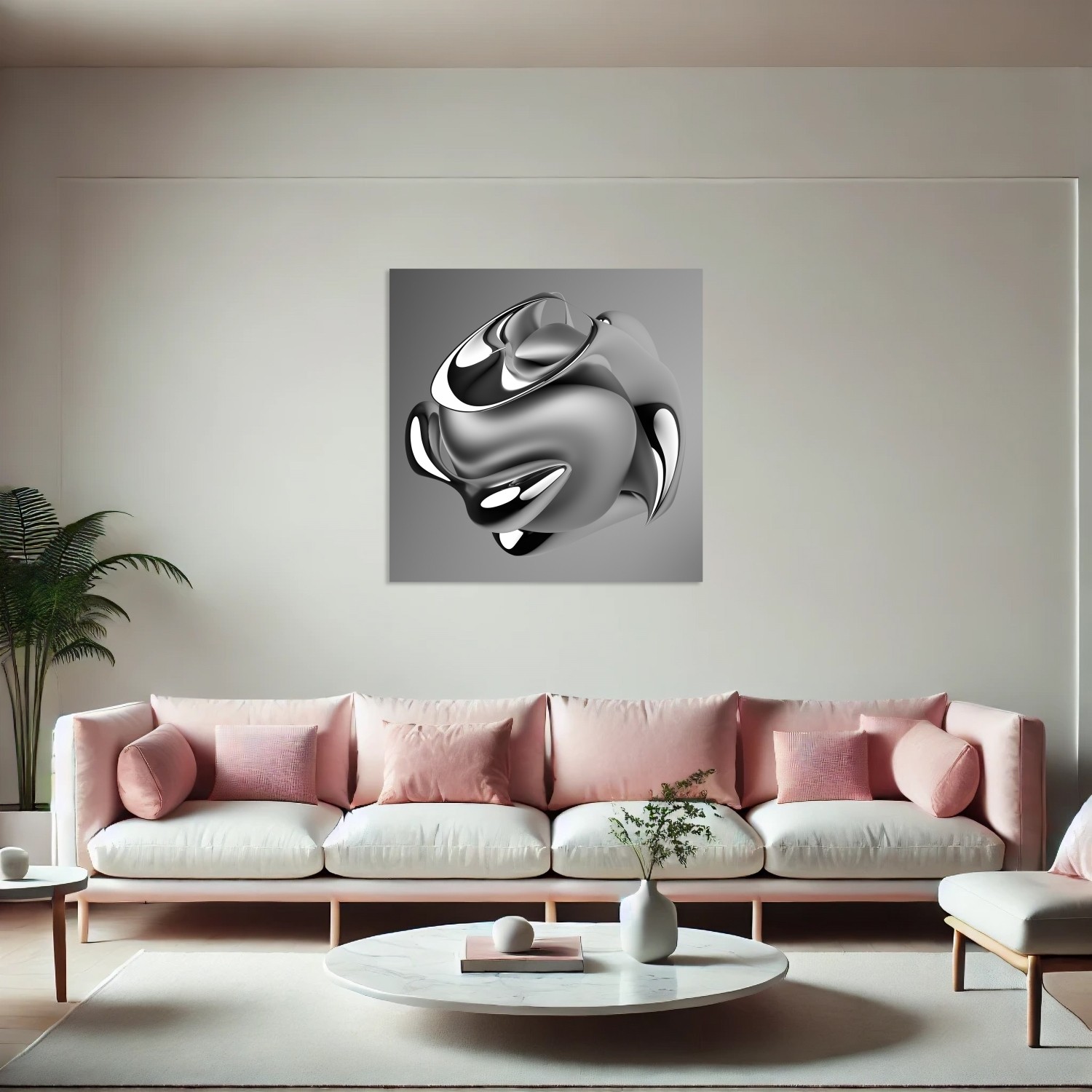 Metalik Gümüş Spiral Form