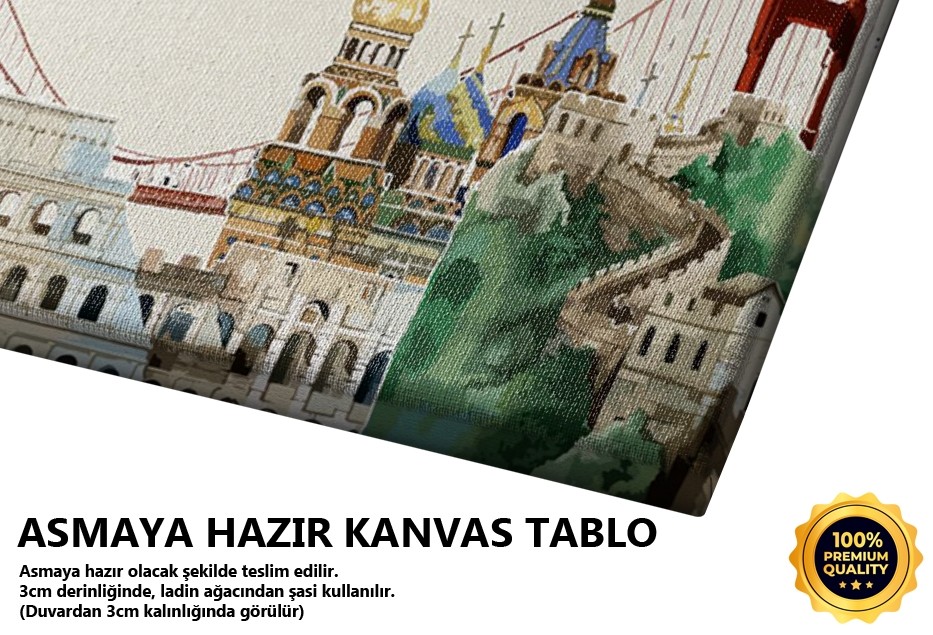 İtalya Silueti Tablo