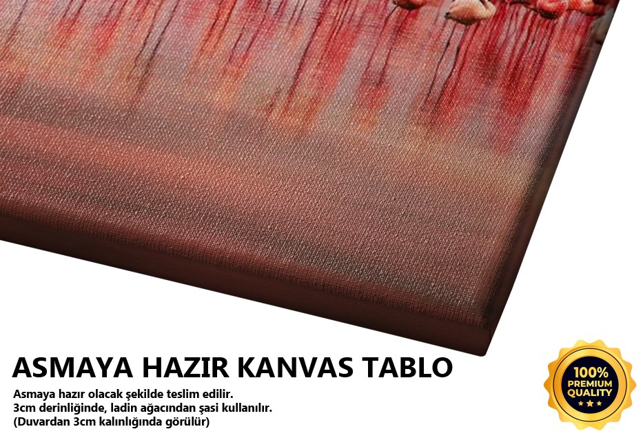 Günbatımında Flamingolar Tablo