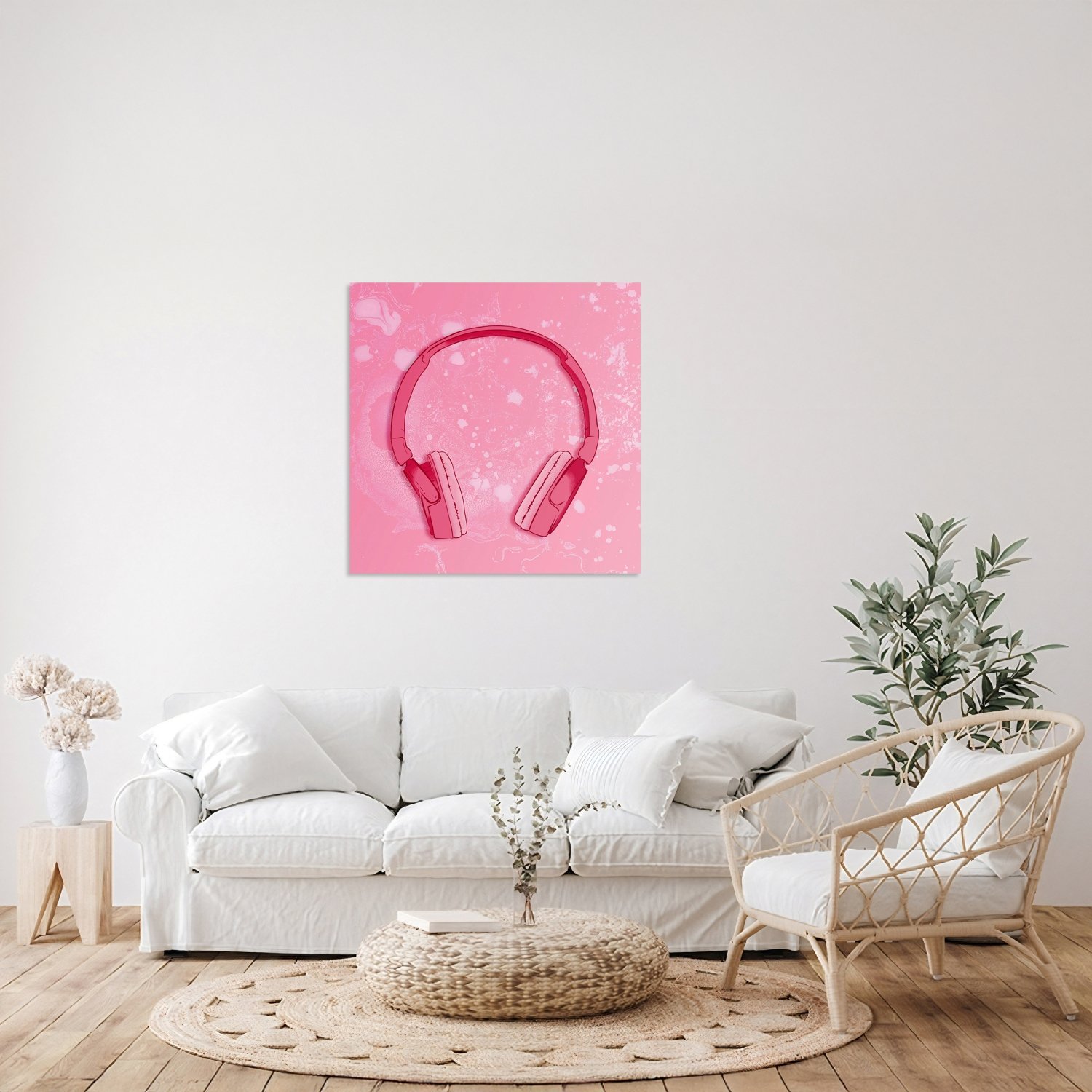 Pembe Kulaklık Tablo