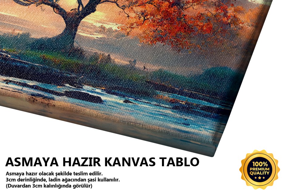 Göl Kenarında Kırmızı Ağaçlar