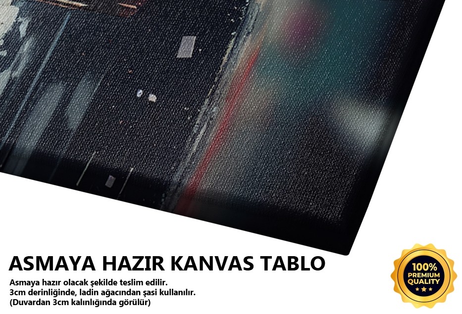 Renkli Tüy Deseni ve Şehir Manzarası