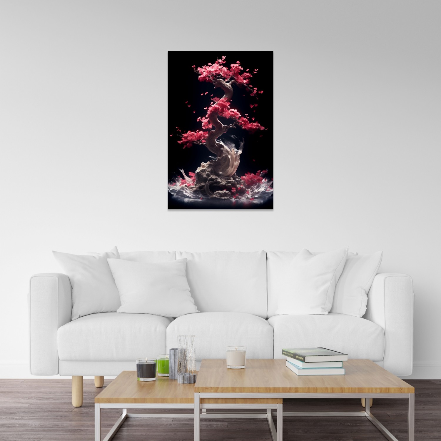 Pembe Bonsai Ağaç İllüstrasyonu