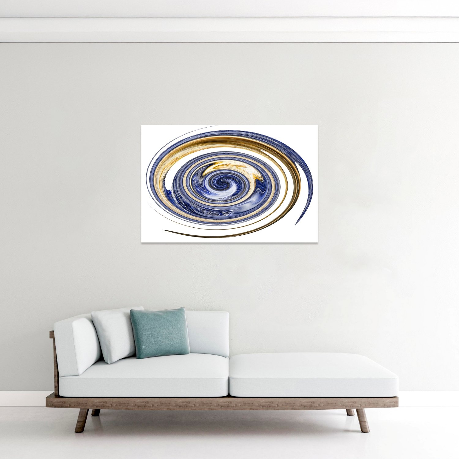 Lacivert Altın Spiral Desen