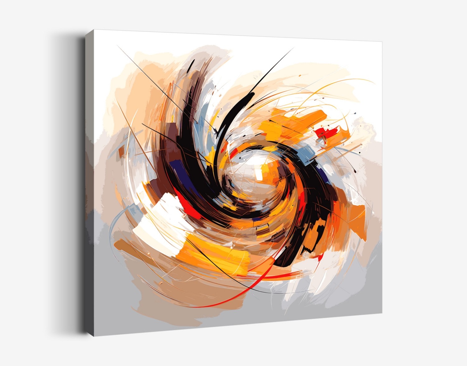 Turuncu ve Siyah Spiral Desen