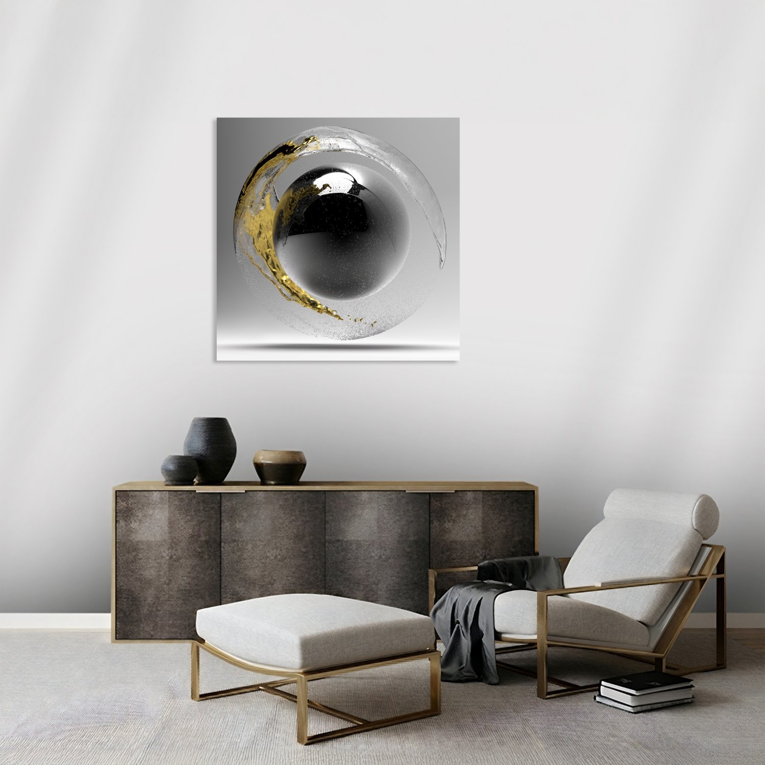 Beyaz ve Altın Spiral Form