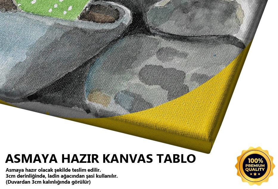 Sarı Zemin Ve Taş Tablo