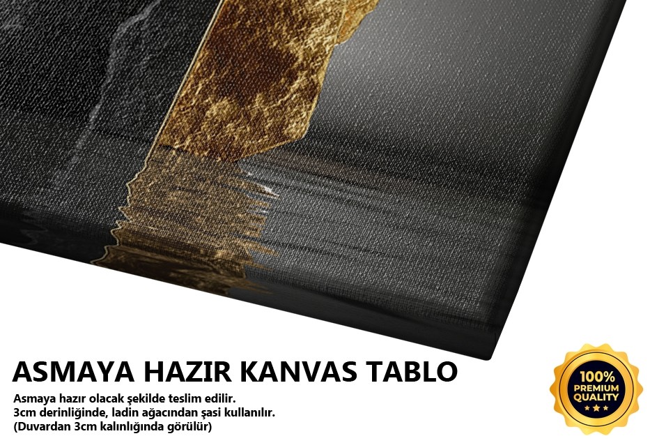 Taş ve Altın Çerçeveli Heykel