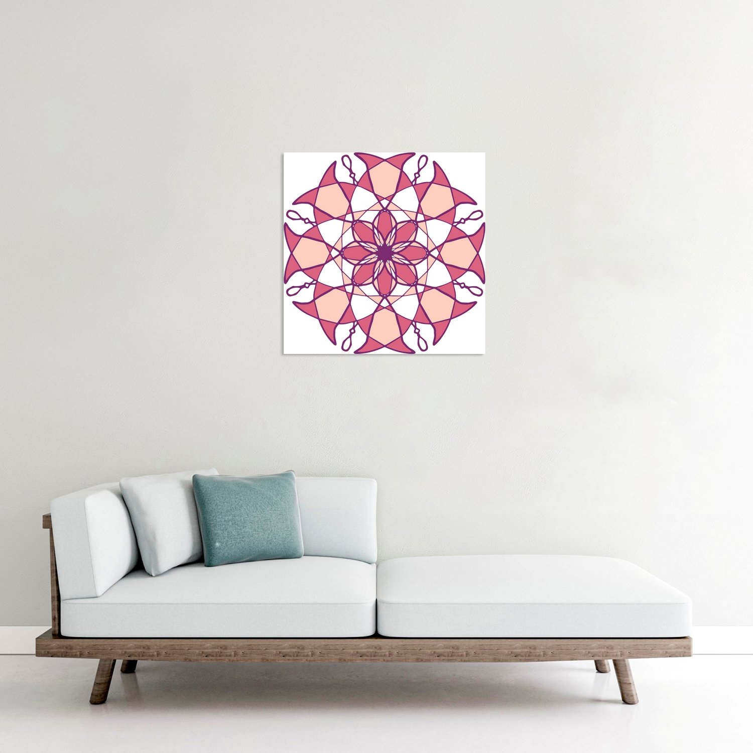 Floral Desen İkili Pembe Tablo