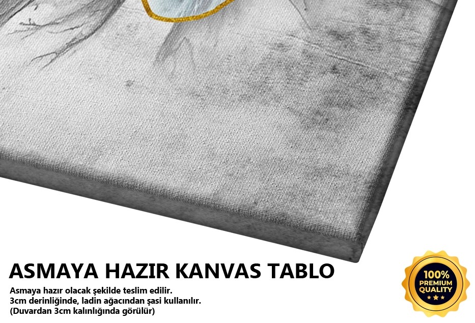 Mavi Altın Akışkan Desen