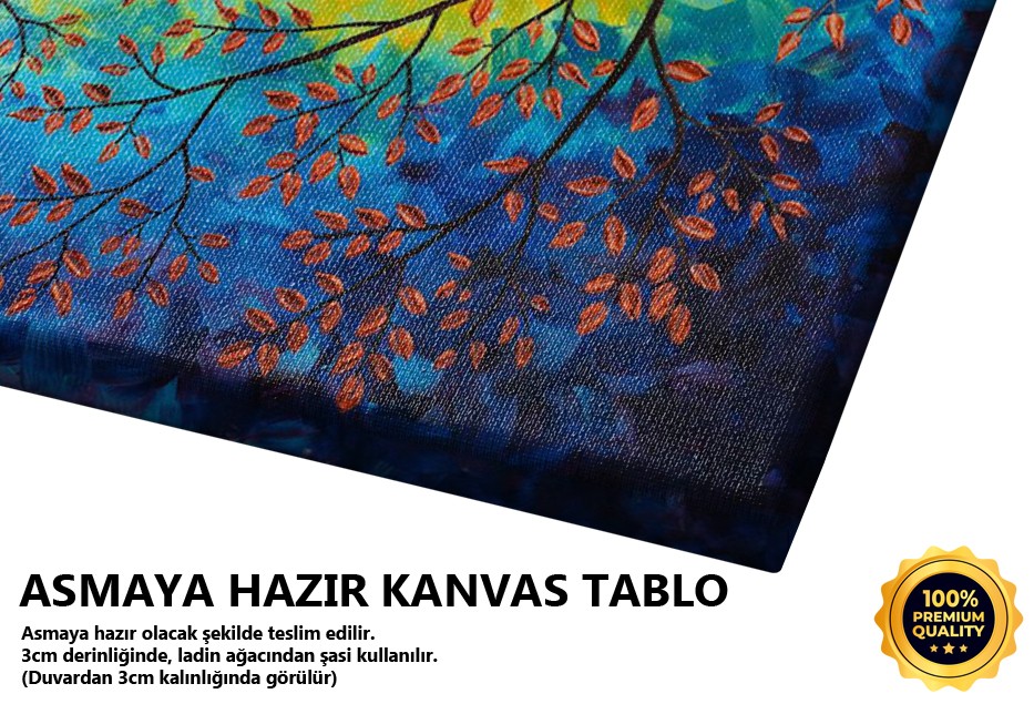 Ağaç Dalında İki Kuş Tablo