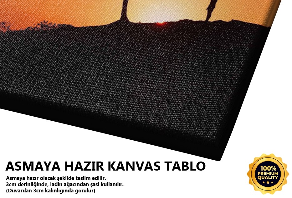 Gün Batımında Palmiye Tablo