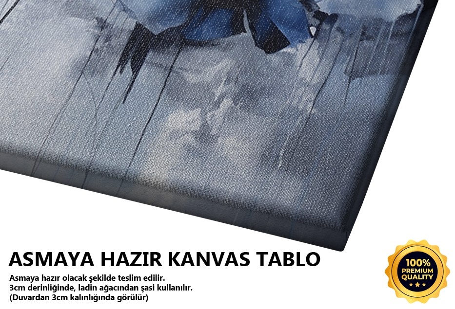 Mavi Çiçek Deseni