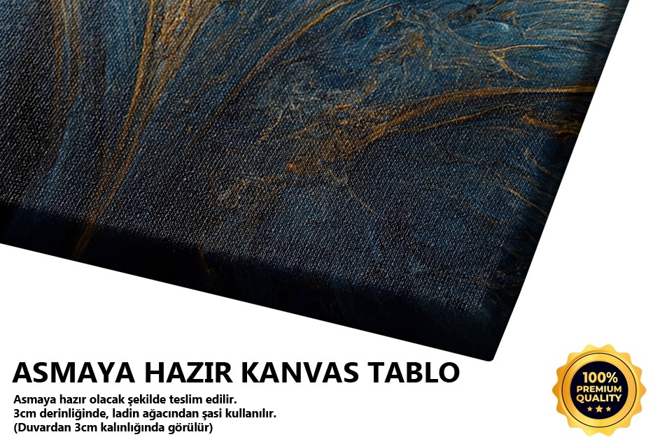 Mavi Altın Mermer Deseni