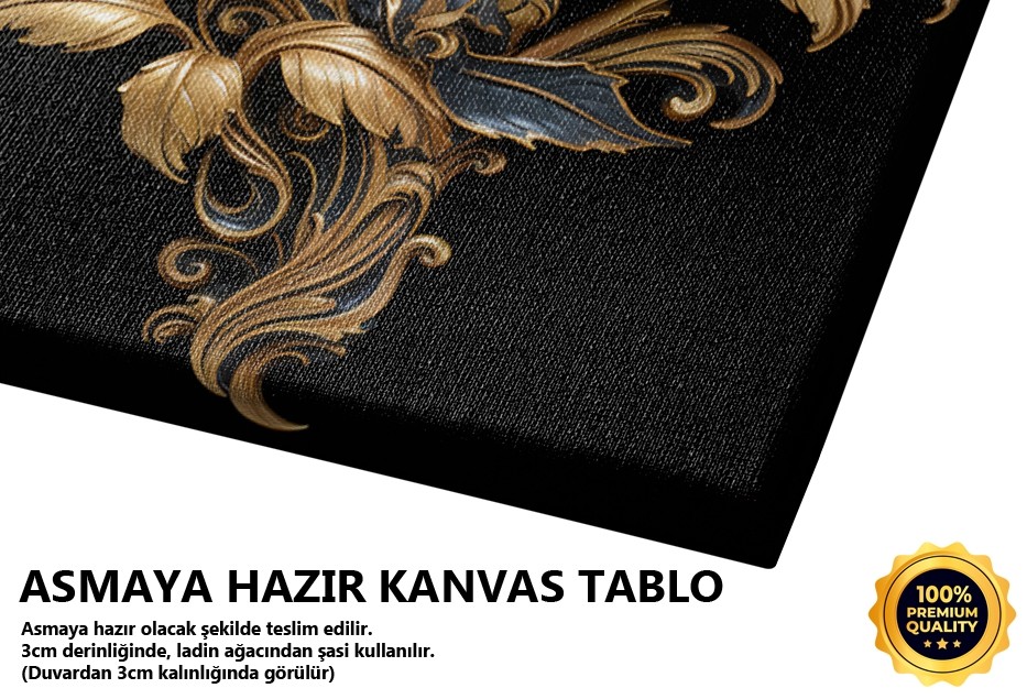 Mavi Altın Gül Deseni
