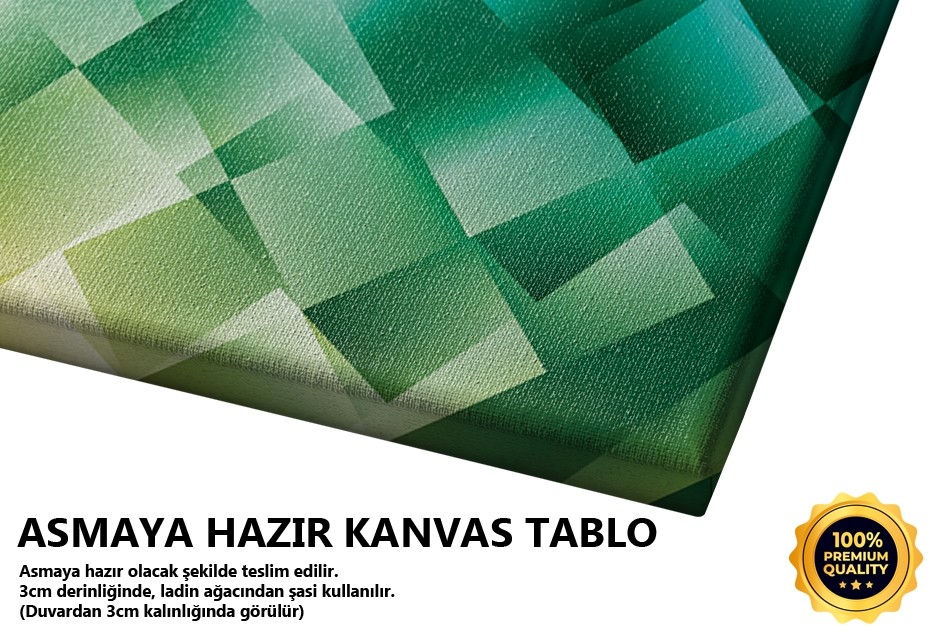 Yeşil Geometrik Örgü Deseni