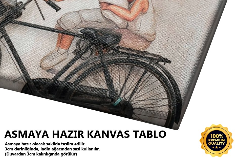 Bisiklet Ve Çocuklar Yatay Tablo