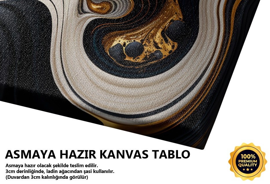 Siyah Altın Mermer Deseni