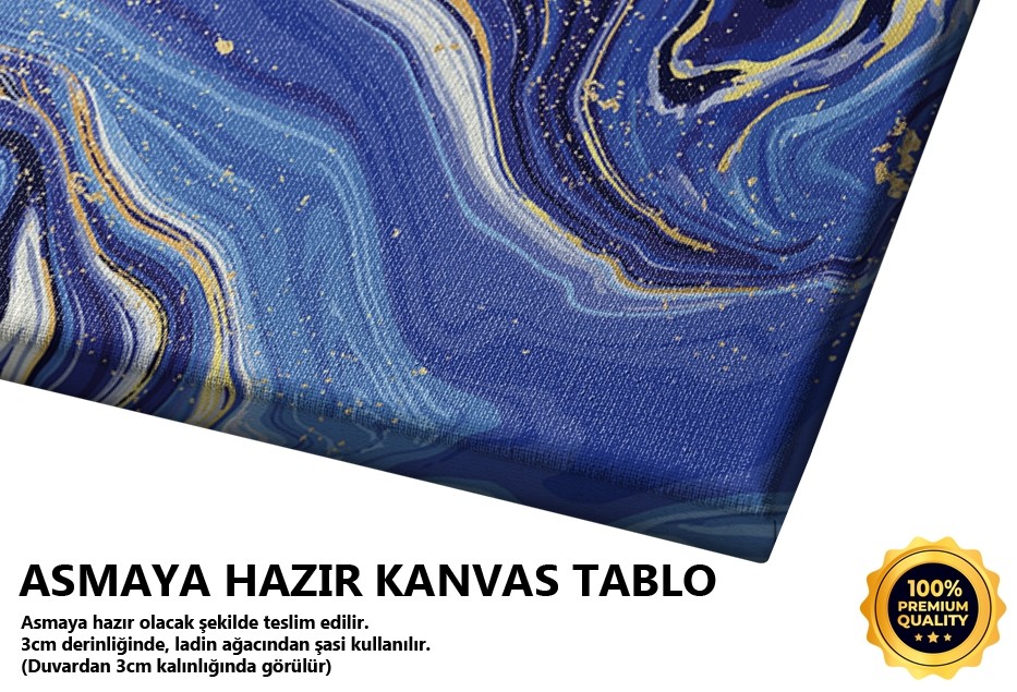 Mavi ve Altın Mermer Deseni