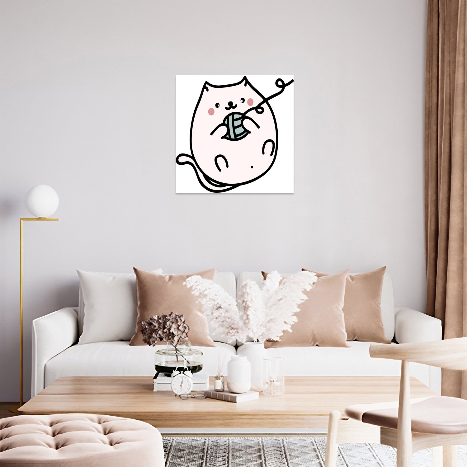 Yumaklı Kedi Tablo