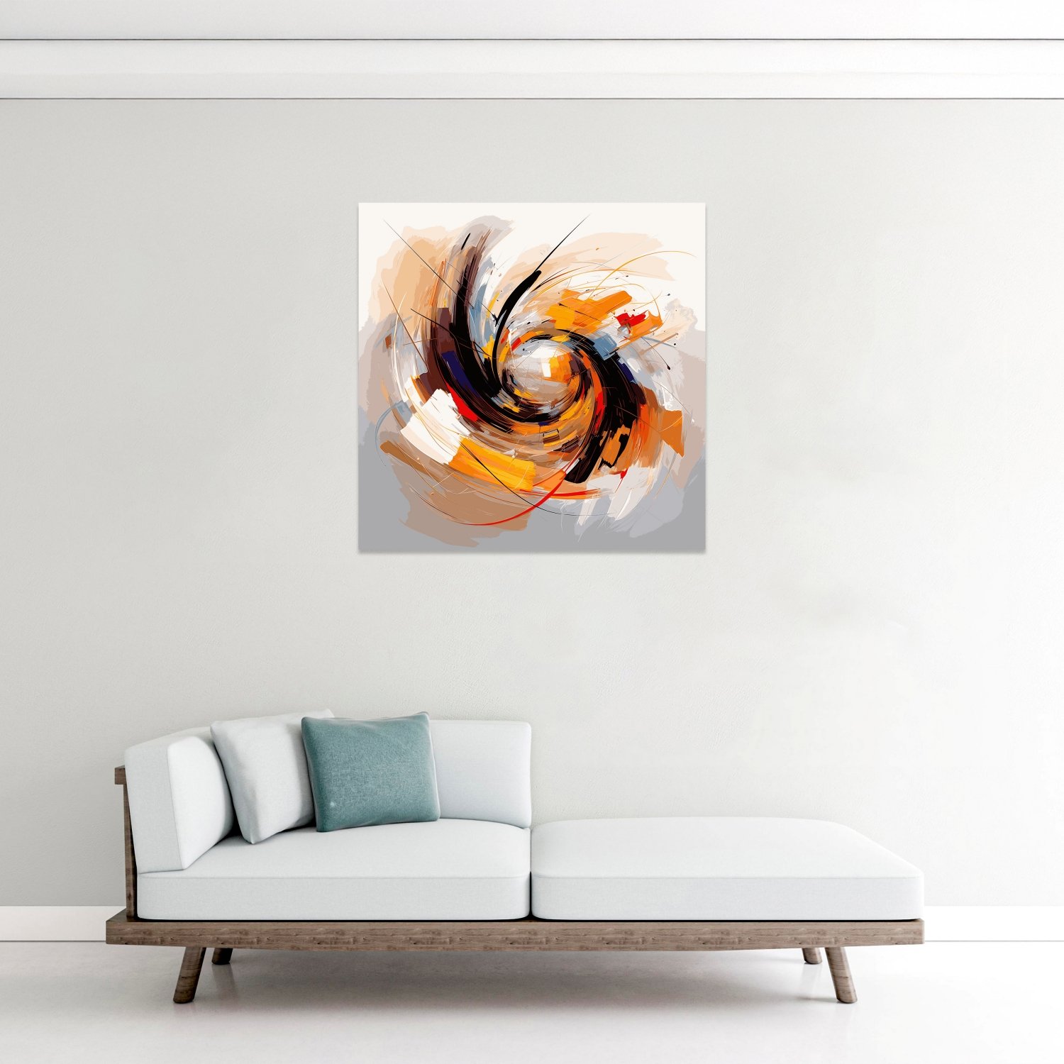 Turuncu ve Siyah Spiral Desen