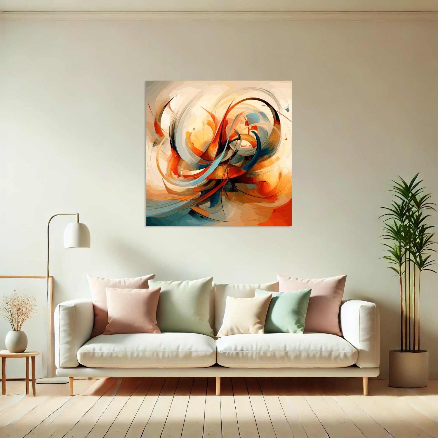 Turuncu Siyah Spiral Fırça Darbesi