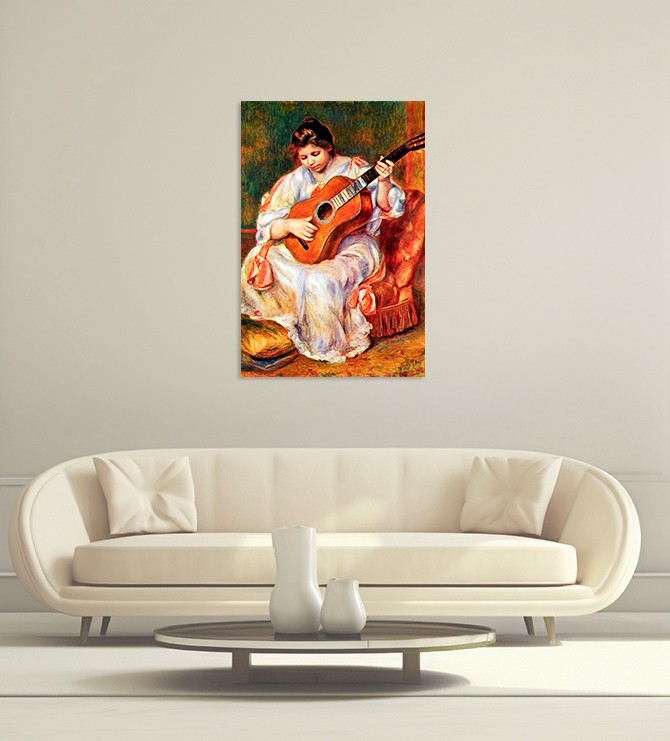 Gitar Çalan Kadın Tablo