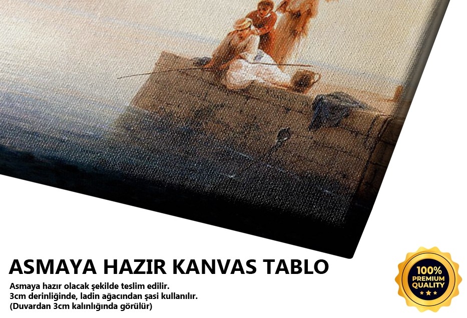 Deniz Kıyısında Balık Tutan Kibar Bayanlar, 1870 Tablo