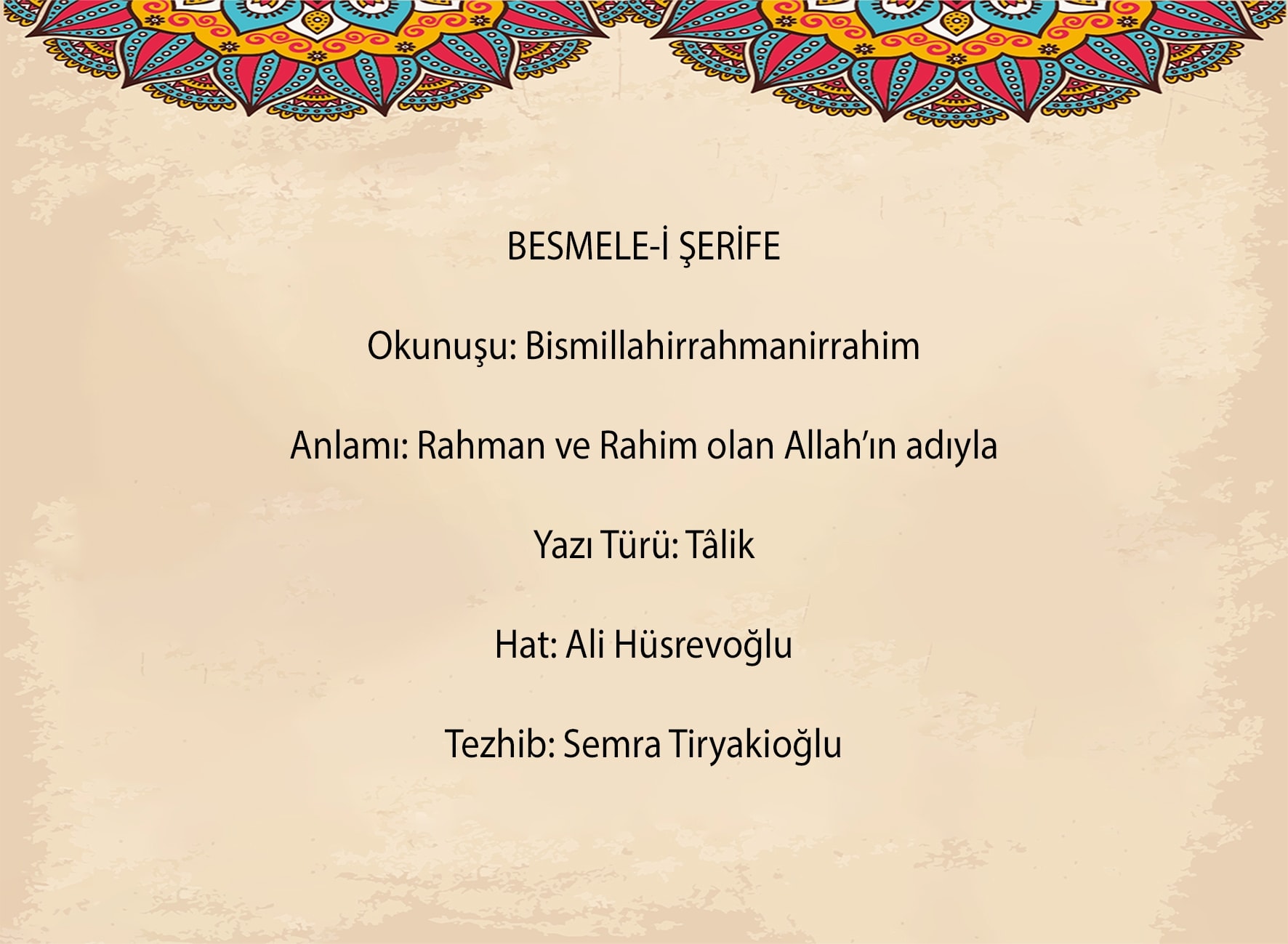 Besmele Çerçeveli Tablo Çerçeveli Tablo