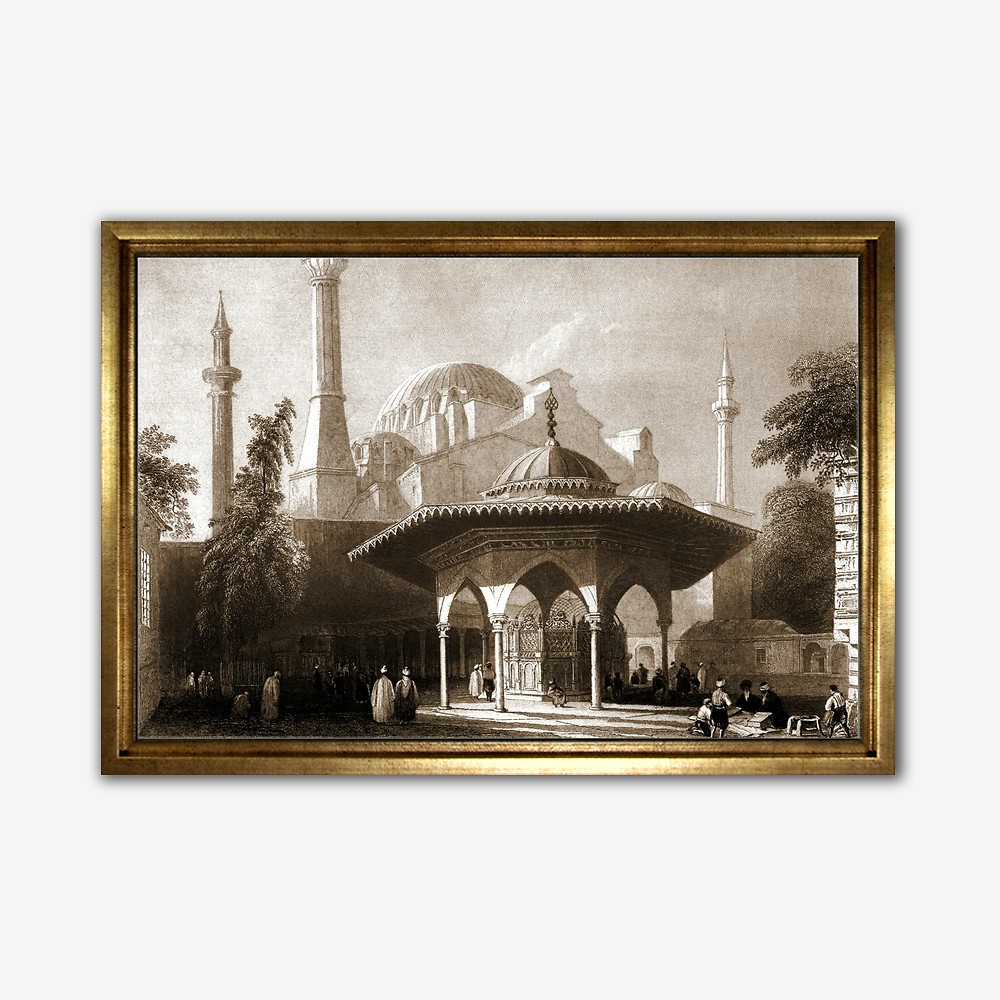 Ayasofya Camii Avlusu Ve Ayasofya Çeşmesi Tablo