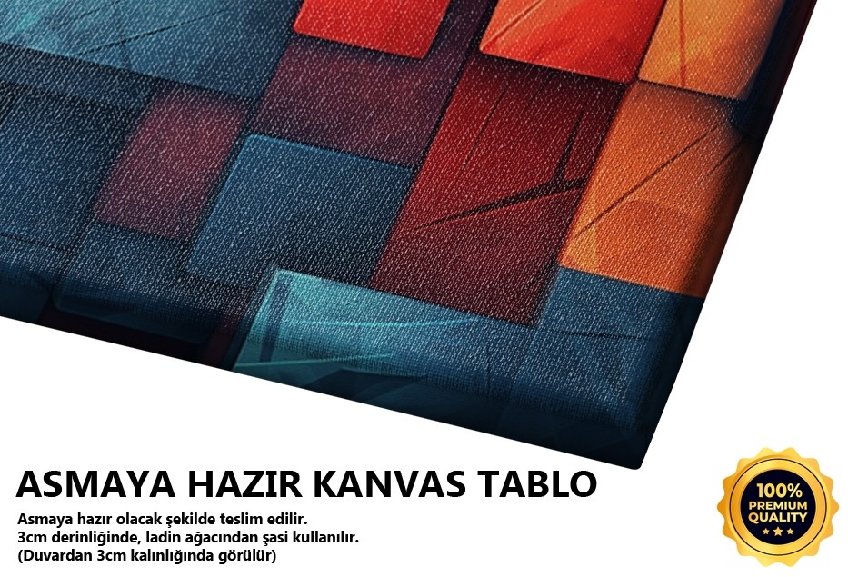 Renkli Kareli Blok Deseni