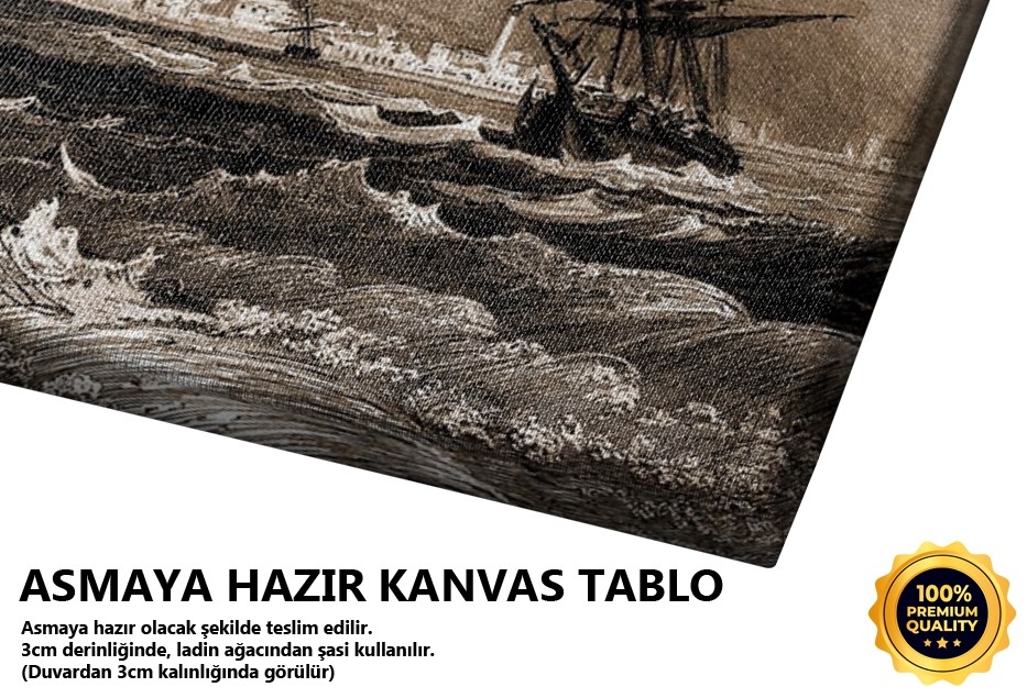 Dalgalı Denizde Yelkenli Tablo
