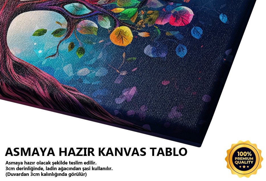 Renkli Işık Toplarıyla Ağaç
