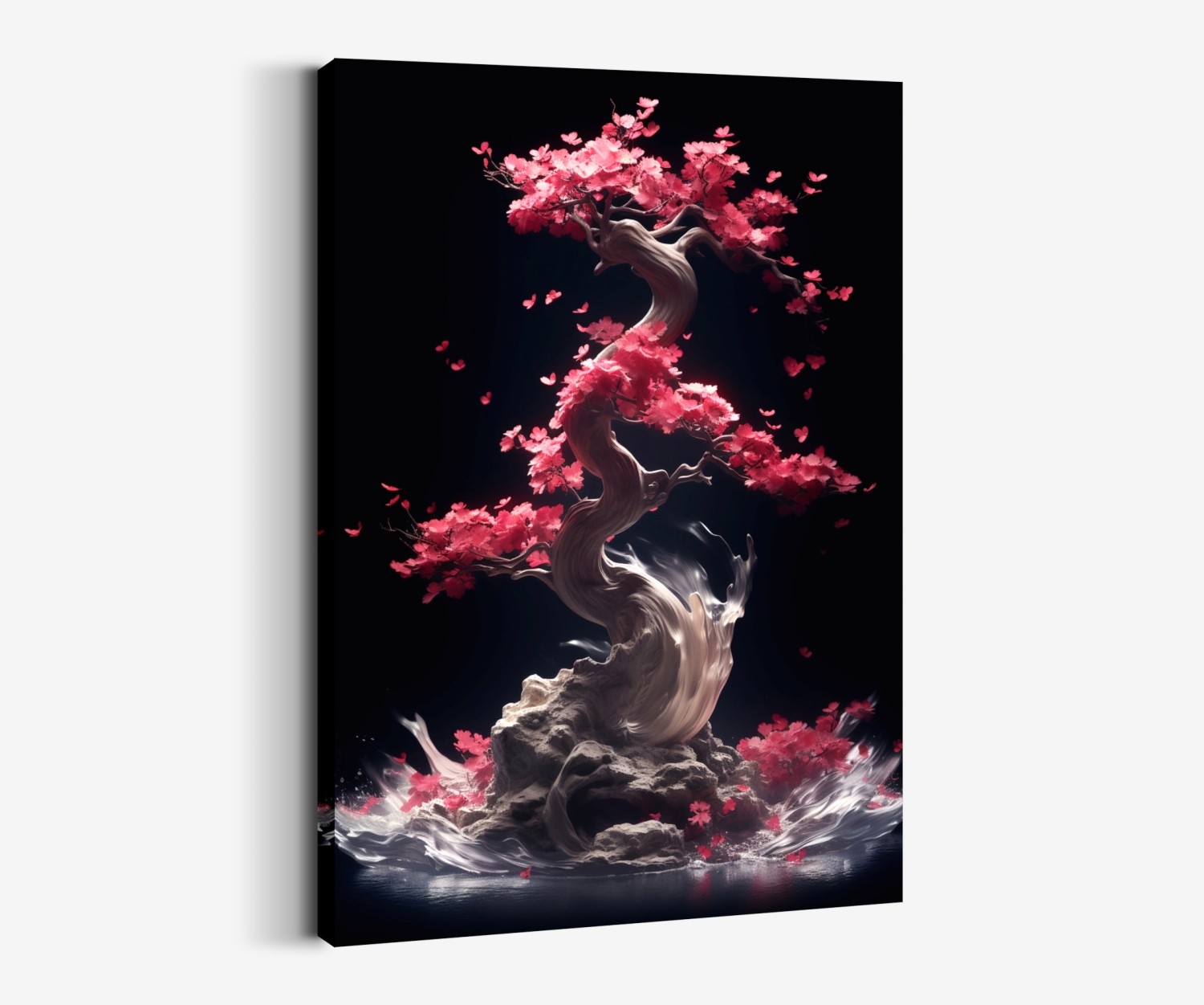 Pembe Bonsai Ağaç İllüstrasyonu