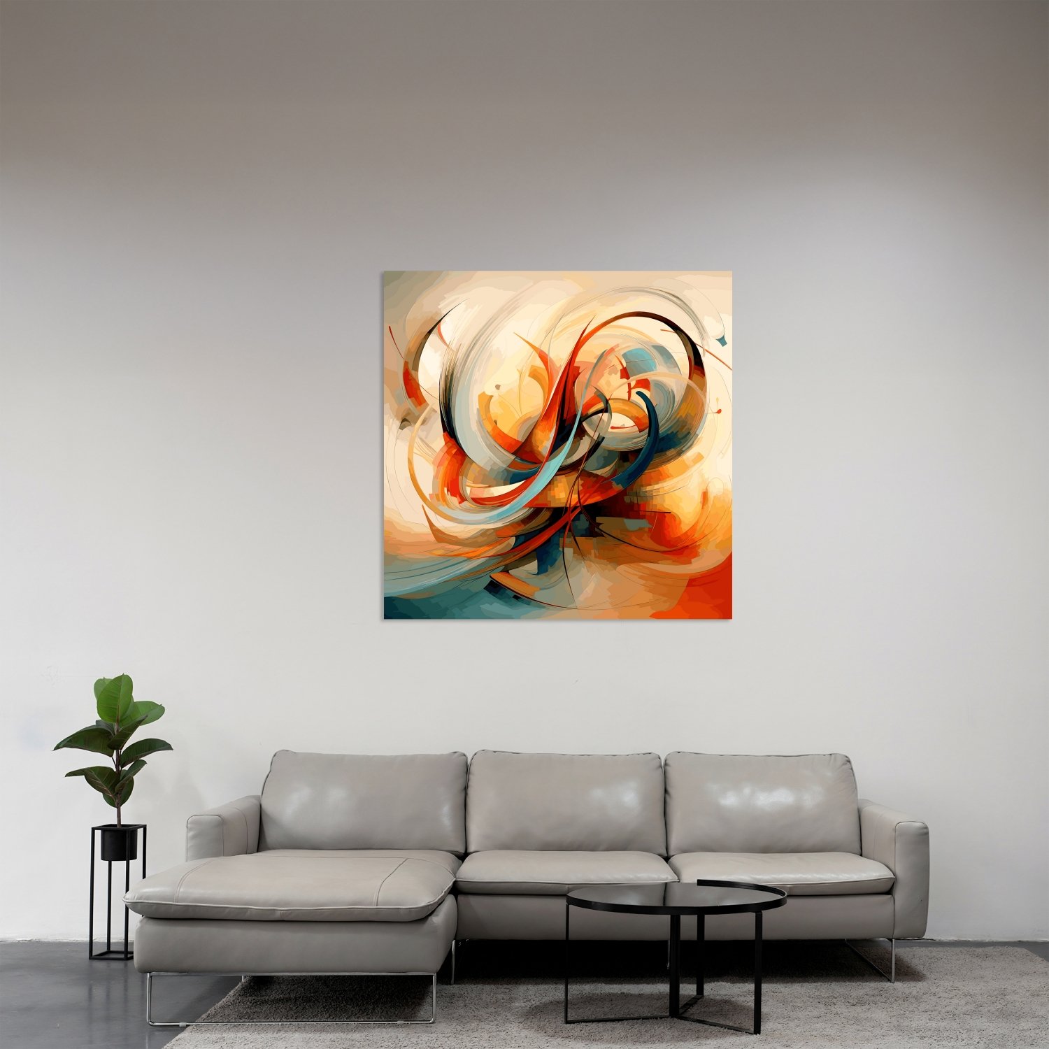 Turuncu Siyah Spiral Fırça Darbesi