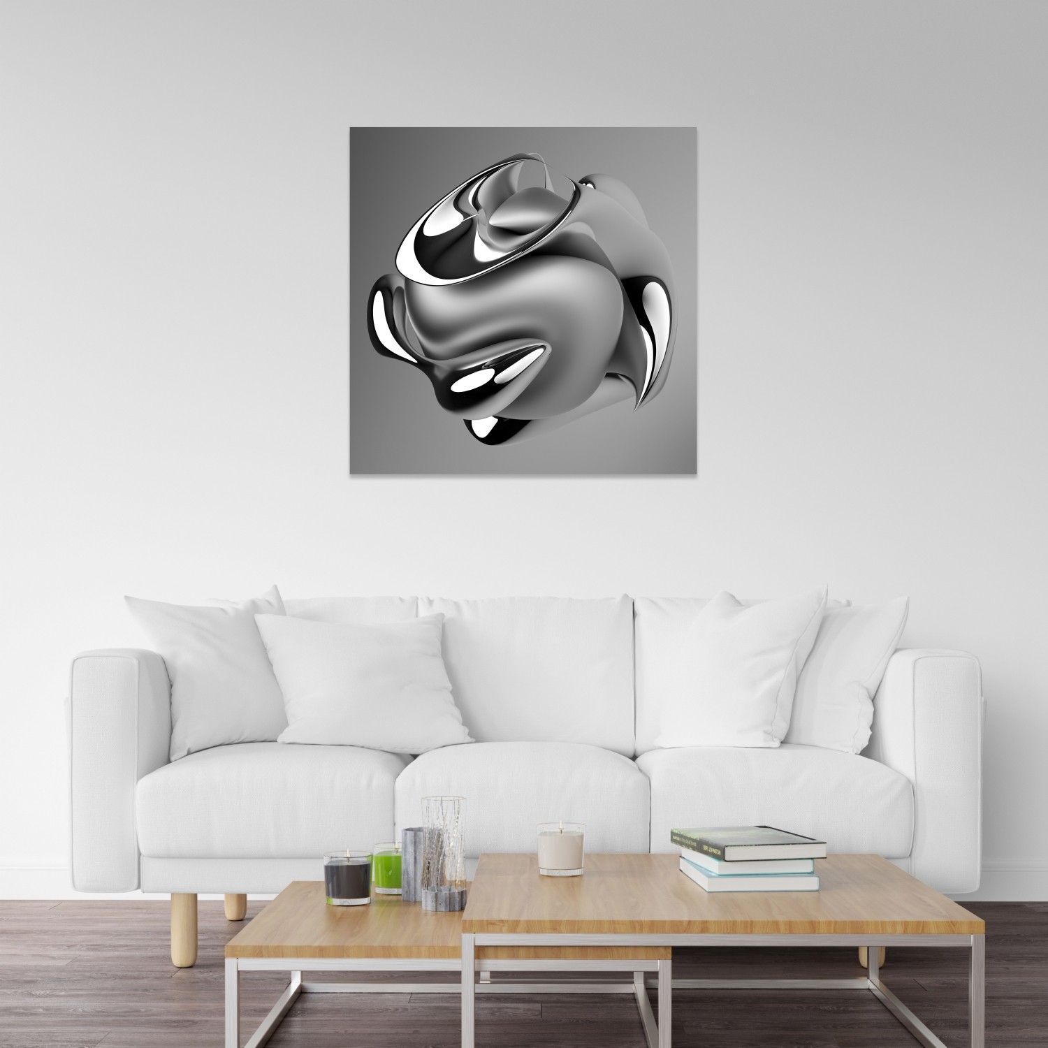 Metalik Gümüş Spiral Form
