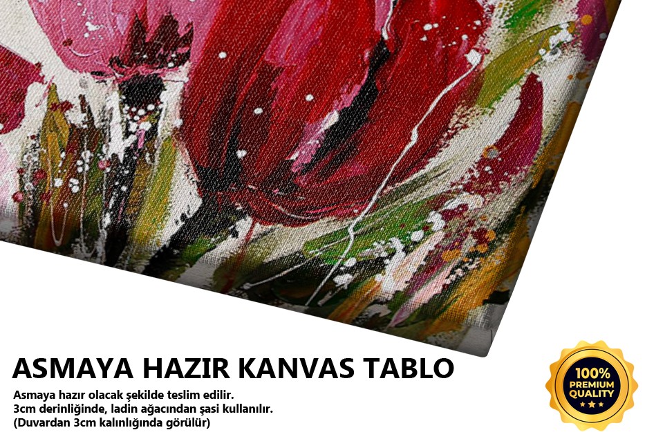 Kırmızı Çiçekler Tablo