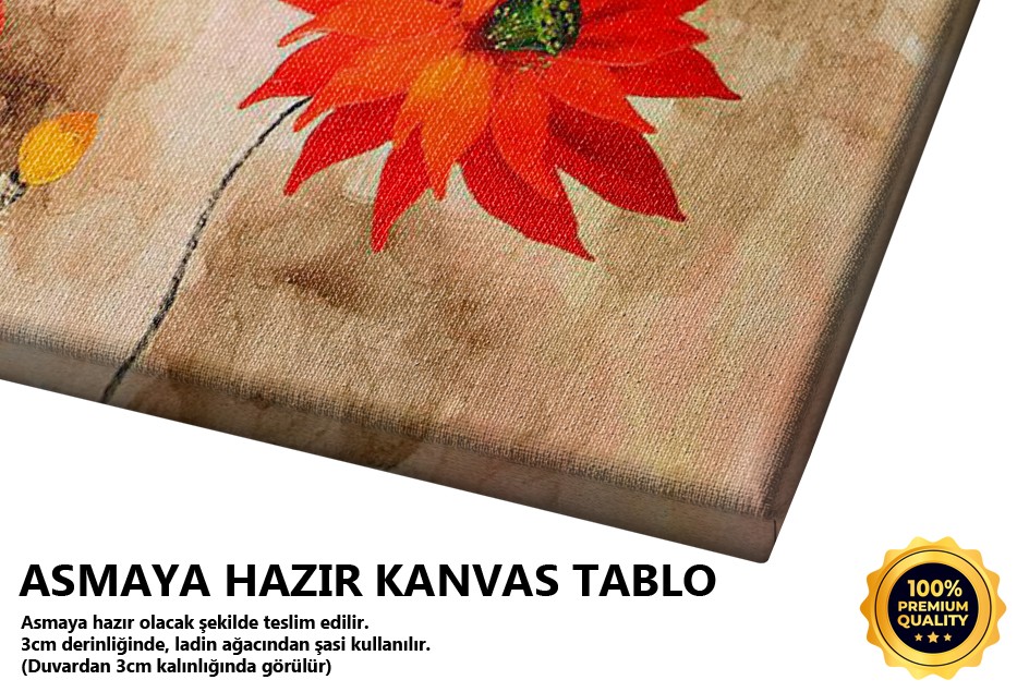 Kırmızı Sarı Çiçekler Tablo